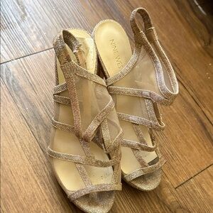 Nine West Women's Glittery Gold Sandals